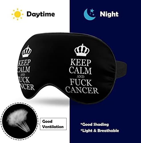 Сохраняй Спокойствие и Трахни Рак Маска за Очи за Сън Затемненная Нощна Превръзка на Очите и с Регулируема Каишка