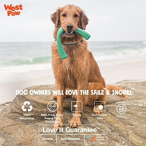 Комплект играчки за кучета WEST PAW Zogoflex Toppl с Seaflex Snorkl & Sailz Flying Disc – Пъзел игра за да раздадат