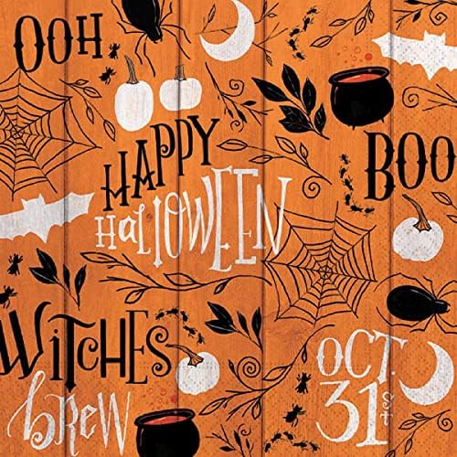 Салфетки за парти в темата Хелоуин - 40 броя | Дизайн на колаж Happy Halloween, на 6.5 x 6,5