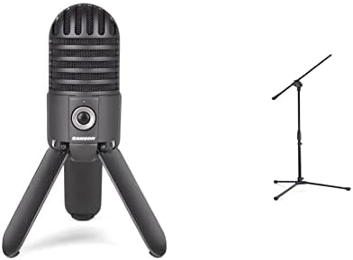 Студиен микрофон Samson Meteor Mic USB (titanium black) и поставка за микрофонной мряна MK-10
