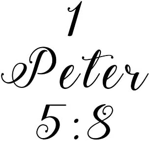 Религиозната 1 Петрово 5:8 Библейски Стих Бог Християнска Vinyl Стикер За Автомобил (6 Бял)