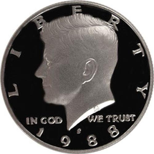 Монета на САЩ в Полдоллара Кенеди с Скъпоценния камък 1988 година на издаване