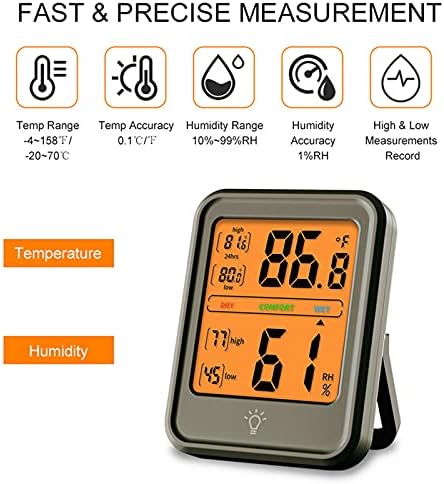 NJZY LCD Дисплей Дигитален Влагомер, Термометър Стаен Сензор за Температура и Влажност в Помещенията на Монитора