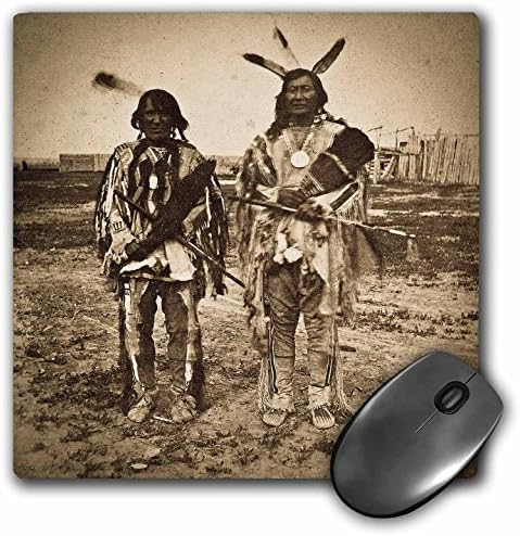 Подложка за мишка 3dRose LLC 8 X 8 X 0,25 Инча Вождове на племето Арикара с Тръбите Свят на територията на форт лудвиг вилхелм, Дакота (mp_77461_1)