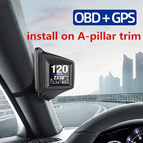 Авто HUD дисплей Mallofusa, 5,5-инчов екран AP1 OBD2 и GPS сензор HUD HD Head Up Display, Скорост КМ/Ч, мили/ч,