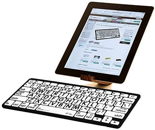 Мини клавиатура Logickeyboard XL с принтом на американския английски език, Bluetooth, черно на бяло LKBU-LPBW-BTON-US
