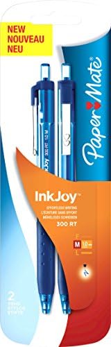 Прибиращ Химикалка химикалка PaperMate InkJoy 300 RT с близкия връх 1.0 mm - Синя, опаковка от 2 броя