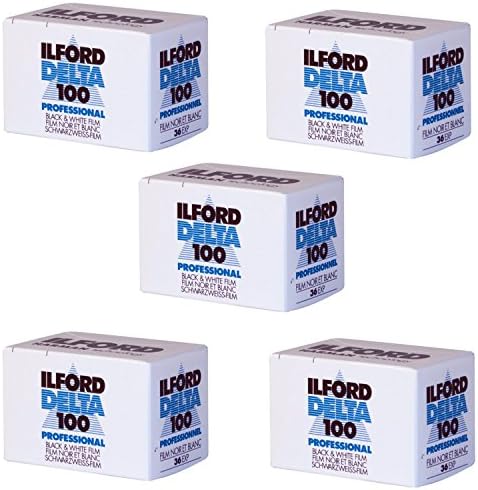 5 опаковки за професионална черно-бял филм Ilford 1780624 Delta 100, ISO 100, 35 мм, 36 експозиции