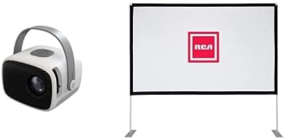 Преносим проектор за домашно кино RCA RPJ264 - Прожекционен екран на закрито /на открито на стойка в комплекта