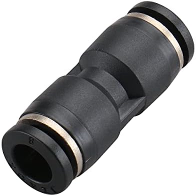 Пневматични Свързващи фитинги Baomain ПУ-8 8 мм се натискат бързо докосване за свързване на тръба Черна Опаковка