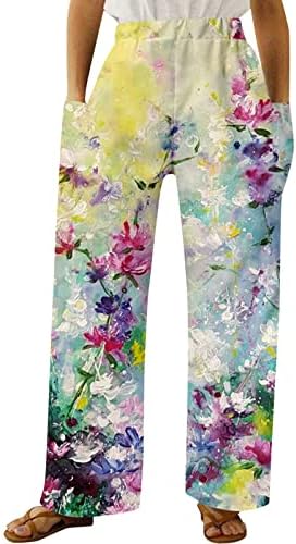 MIASHUI, Спортни Панталони Големи Размери за Жени, Дамски Ежедневни Пролетно-Летни Плажни Панталони, Цветни