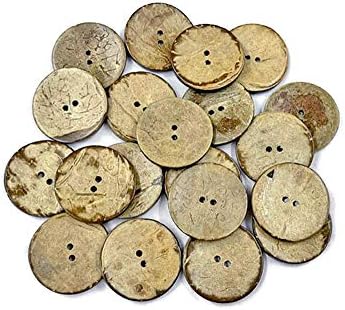 AMORNPHAN 20 БР 1,2 Инча 30 мм Дебели Кафяви Натурални Дървени Копчета от Голям Черупки от Кокосови орехи 2