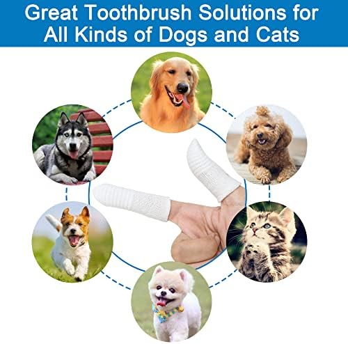 Beuool четка за Зъби за кучета и котки Beuool-четки за Зъби на два пръста за почистване на зъбите на кучета и котки, миещи се, удобни и трайни, 1 комплект от два пръста, включ
