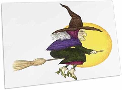 3D Илюстрация на Летяща Вещица за Хелоуин на Нейната Метла - Настолни Подложки (dpd-216784-1)