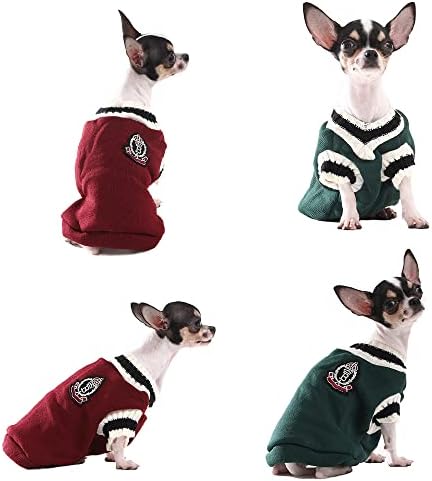 Paiaite 2 опаковки Пуловер за Студентска куче с V Образно деколте, Утолщающая Мека Яке за кучета, Топли Дрехи