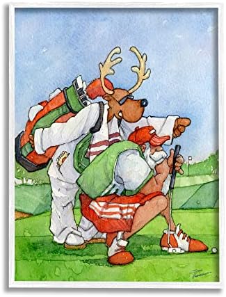 Дядо Коледа Stupell Industries, играе голф с Глупави Елени извън услуги, Дизайн на Стив Вандербоса