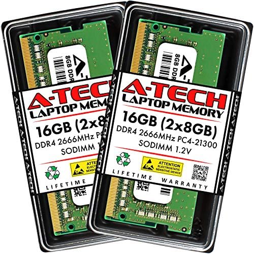 A-Tech 16 GB (2x8 GB) памет за HP 15-bs015dx | DDR4 2666 Mhz PC4-21300 без ECC SO-DIMM 1.2 - Комплект за ъпгрейд