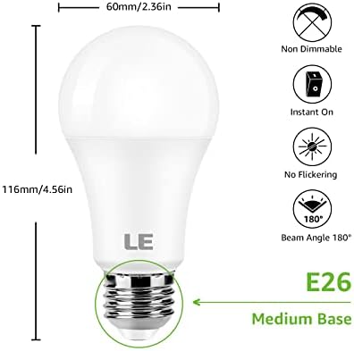 Комплект LE lepro丨 - Led лампа дневна светлина 4000K бял цвят и led Edison 4000K чисто бели на цвят (във всяка