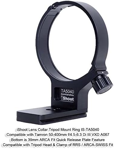 Метална халка за закрепване на обектива iShoot до штативу е Съвместимо с Tamron 50-400 mm f/4,5-6,3 Di III VXD A067, долната част на скобата за закрепване на обектива Arca-Swiss Fit Быстроразъ?