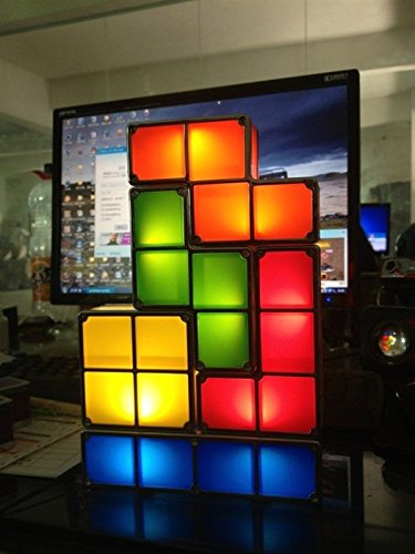 Tetris Пъзел Светодиодна Настолна Лампа-Пъзел игра в Ретро Стил, Собираемый Штабелируемый Лампа ~ Инв GH8 3H-J3/G8352778