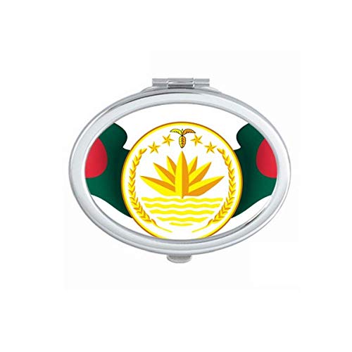 Национална Емблема На Бангладеш Е Държава Огледало Портативен Сгъваем Ръчен Грим Двойни Странични Очила