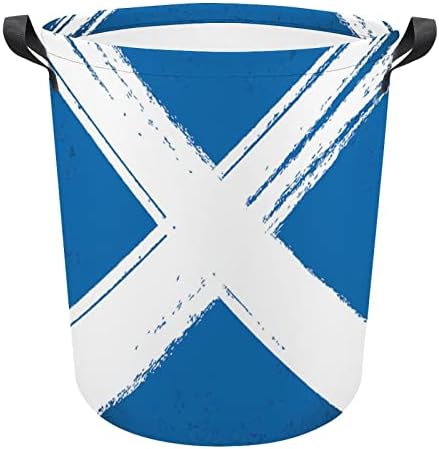 Ретро Шотландския Флаг Голяма Кошница За Дрехи Водоустойчив Кошница За Дрехи, Сгъваема Кошница За Съхранение