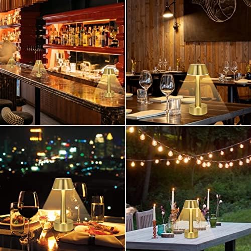 Безжична Настолна лампа UMEXUS за бар-ресторант, Сензорни Лампи на батерии, 3-Позиционен Метален Преносим Нощни