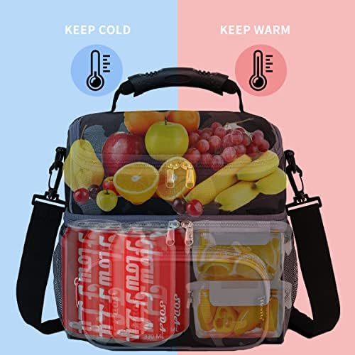 FlowFly Двупластова чанта-хладилник с изолация за обяд, Обяд,-Бокс за възрастни, Голяма чанта-тоут за мъже,