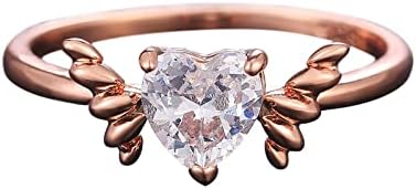 2023 Елегантен Пръстен с диамант във формата на Крило и Сърцето на Жената е Годежен Пръстен, Бижута, Подаръци,