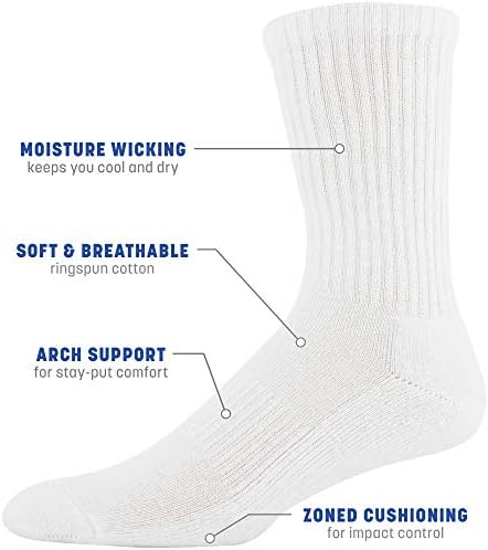 Мъжки Активни Памучни чорапи Gildan за екипажа, 10 чифта