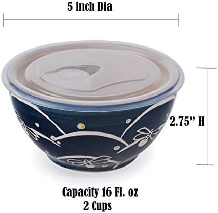 Керамична купа за микровълнова с капак, идеална За приготвяне на храна, съхранение на продукти, Планиране на
