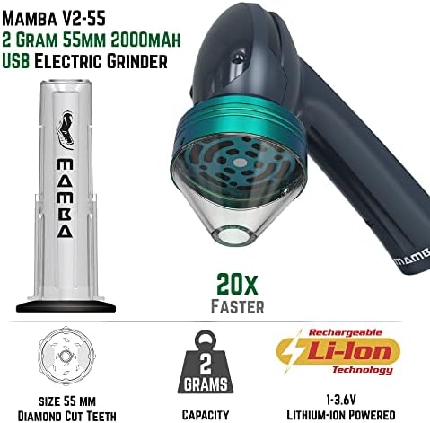 Електрическа Мелачка за билки Мамба V2-55, Акумулаторна чрез USB Автоматична Мелачка, Бързо Мелница с глава