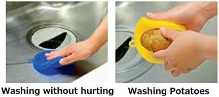 Силиконова гъба за почистване на мивки, измиване на картофи и много други. Произведено в Япония (Бял)