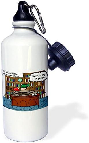 Спортна бутилка за вода 3dRose DRAGON Majick of the Opal 2, 21 унция, Бяла