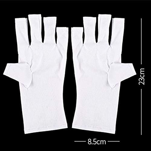 2 Чифта UV-Ръкавици за Дизайн на нокти, Гел Ръкавици за Маникюр, Анти-UV Ръкавици Без пръсти Предпазват Ръцете