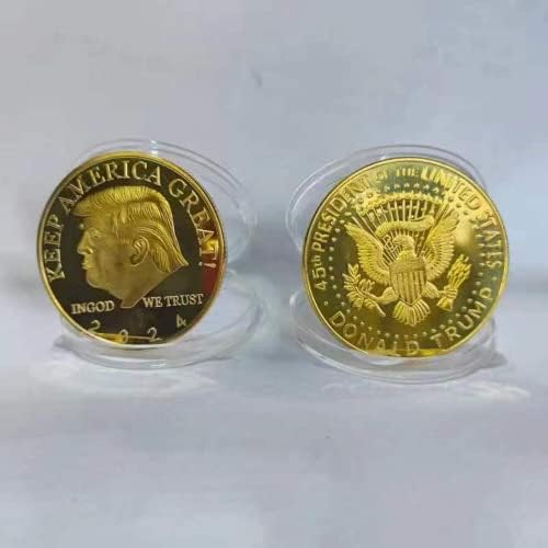 Изборите за Президент на САЩ Тръмп 2024 г. Възпоменателна Монета Златен Цвят Challenge Монети, Монети с Колекционерска