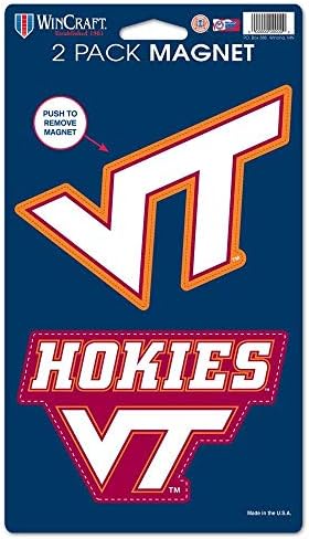 Магнити WinCraft NCAA Virginia Tech WCR29073014 (2 опаковки), 5 x 9