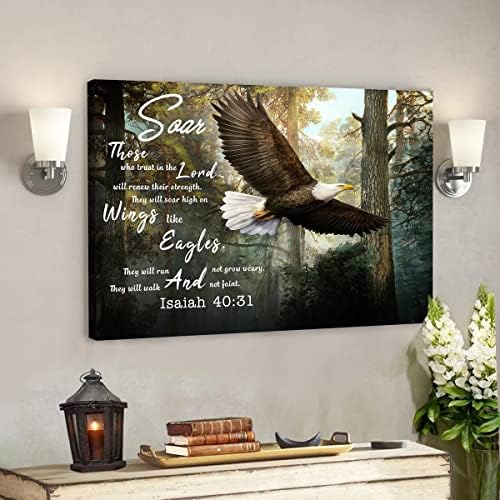 НИЛЖЕНА се Извисява На Крила Като Орли, 5 Стенни Рисунки, Начало Декор на Исая 4031, Печат върху Платно с Библейски