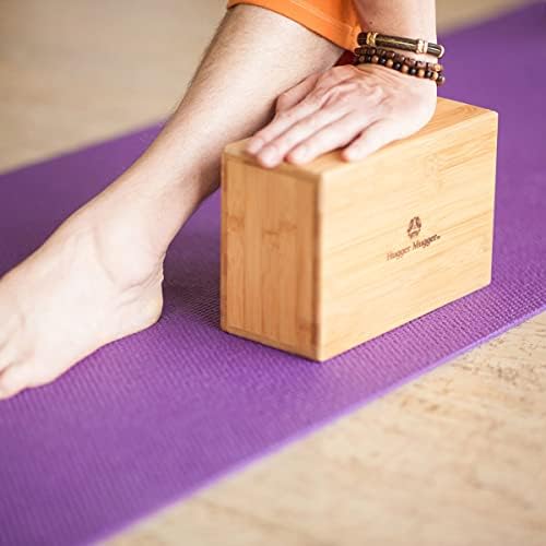 Бамбук блок за йога Шушу Mugger - естествен, устойчиви, трайни и стабилни, удобни заоблени ръбове, е куха конструкция