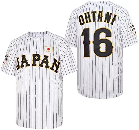 Мъжките Тениски, бейзболни Ohtani 16 Japan в стил Хип-Хоп с Къси ръкави, Зашити
