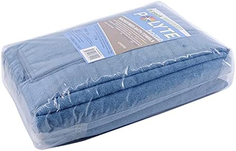 Комплект хавлиени кърпи от микрофибър POLYTE Oversize, 60 x 30 см, Быстросохнущий, гладка, 6 бр. (Син, в рубчик)