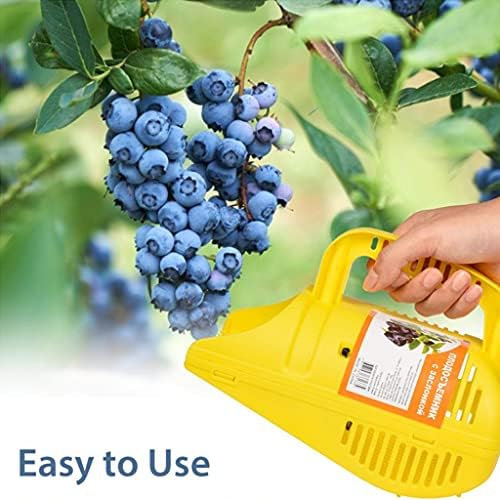 keaiduoa преносим 17x14x22 см (жълт) Пластмасова Машина за бране на горски плодове, с Пластмасови гребла във формата на гребен за събиране на Сините плодове