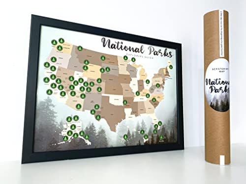 Скреч карта национални паркове - Плакат на Скреч карта на национални паркове в САЩ за деца и възрастни – Скреч