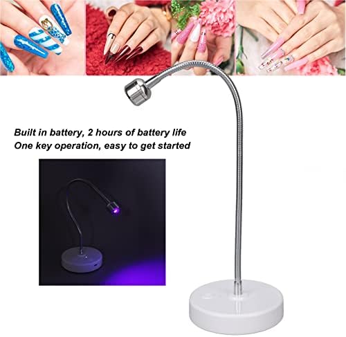 Brrnoo Led UV-Лампа За нокти, 3 W Лампа За Изсушаване на гел-лак USB Gooseneck Hands Free Light Въртяща се Сушилня