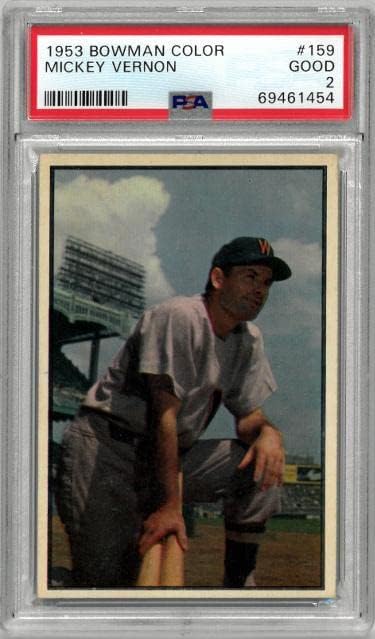 Бейзболна картичка Мики Вернона 1953 г. цвят Боуман 159 - Оценка на PSA 2 Good (Вашингтон Сенатърс) - Бейзболни