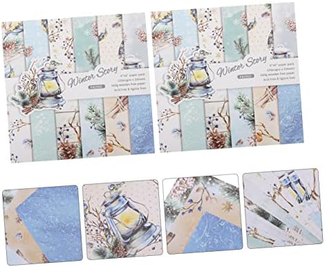 COHEALI 2 Комплекта /48 листа Имат на Хартия с шарките на Ретро Декор Мини-Книга Ретро Албум за Изрезки от Декоративна