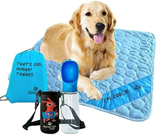 Охлаждащ Подложка за кучета INSPECTOR TAIL с пазарска чанта + Бутилка за Вода с Неопреновой Чанта | Зоотовары