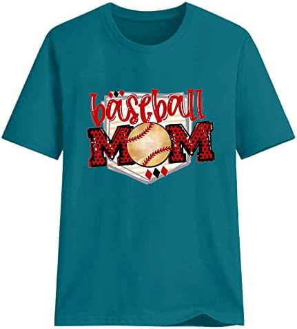 Бейзболни Ризи за майките, Дамски Летни Блузи 2023, Обикновена Тениска с Кръгло деколте, Дамски Тениски с Забавни