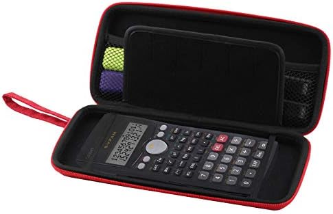Твърд калъф за графичен калкулатор Navitech Red с чанта за съхранение, Съвместими с Texas Instruments Ti 84