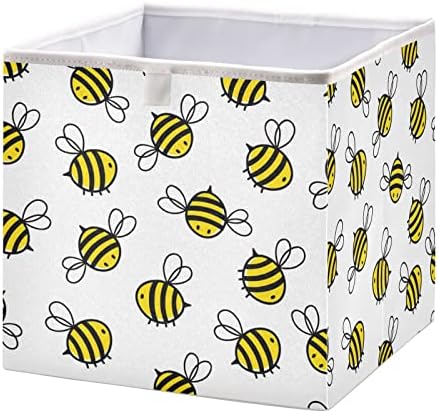 Кошница за съхранение в гардероба Kigai Flying Bumble Bees, 11x11x11 инча, Сгъваеми Кутии за съхранение в Гардероба,